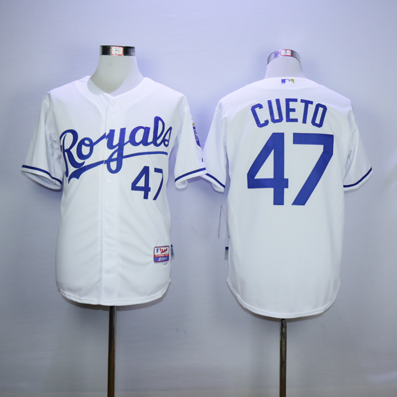 Men Kansas City Royals #47 Cueto White MLB Jerseys